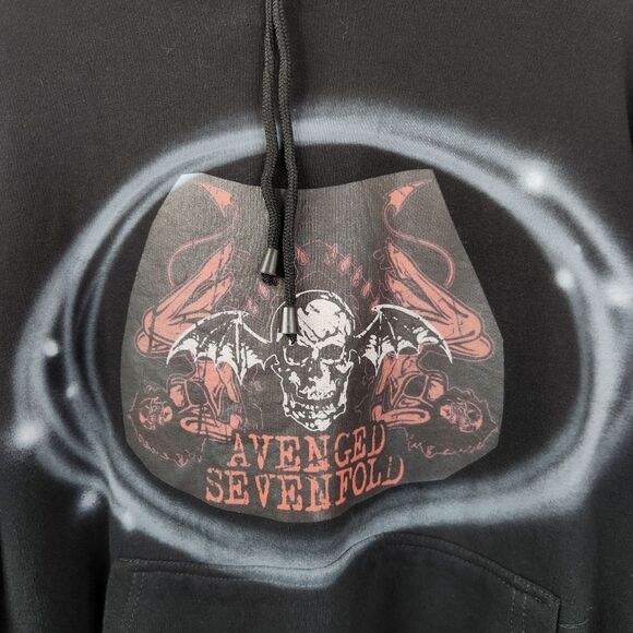 ESY Surf Co DIY Avenged Sevenfold Long Sleeve Pullover Hoodie Medium - Picture 3 of 6